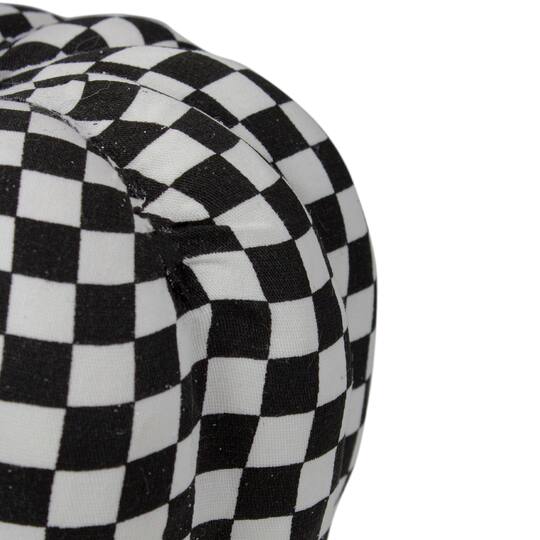 6.5" White & Black Plaid Fall Harvest Tabletop Pumpkin